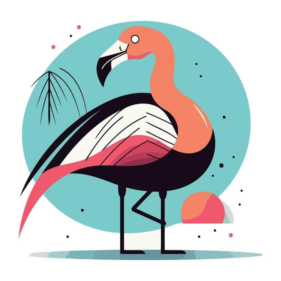 flamant vecteur illustration. flamant dans plat style.