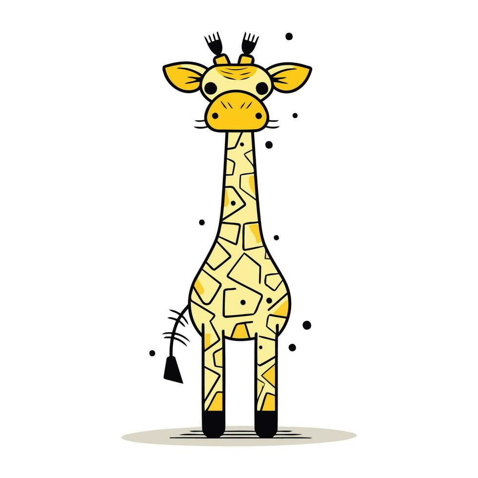 mignonne girafe dans dessin animé style. vecteur illustration isolé sur blanc Contexte.