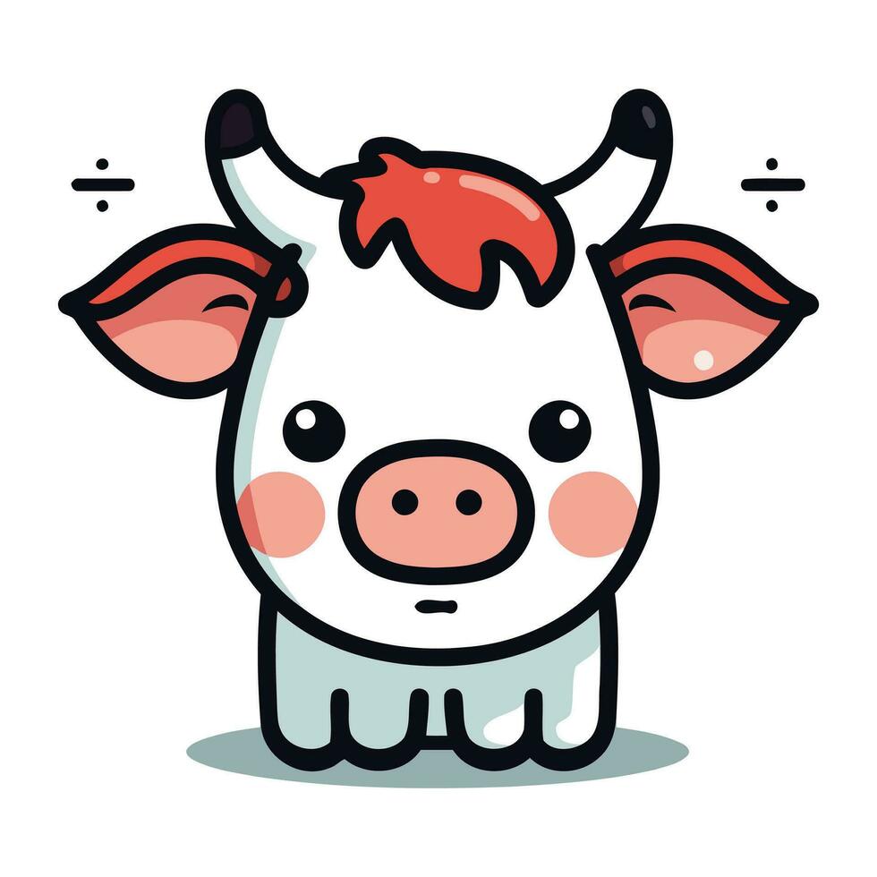 mignonne vache dessin animé personnage vecteur illustration. mignonne ferme animal icône conception.