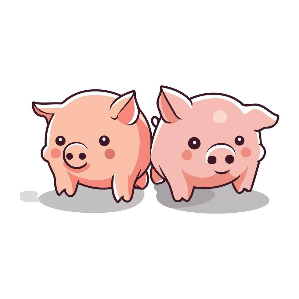 porcin banque personnage dessin animé style vecteur illustration pour votre conception.