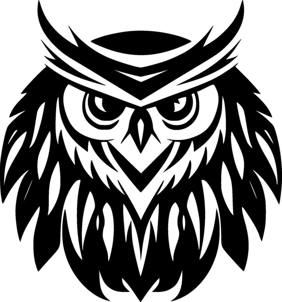 hibou - minimaliste et plat logo - vecteur illustration