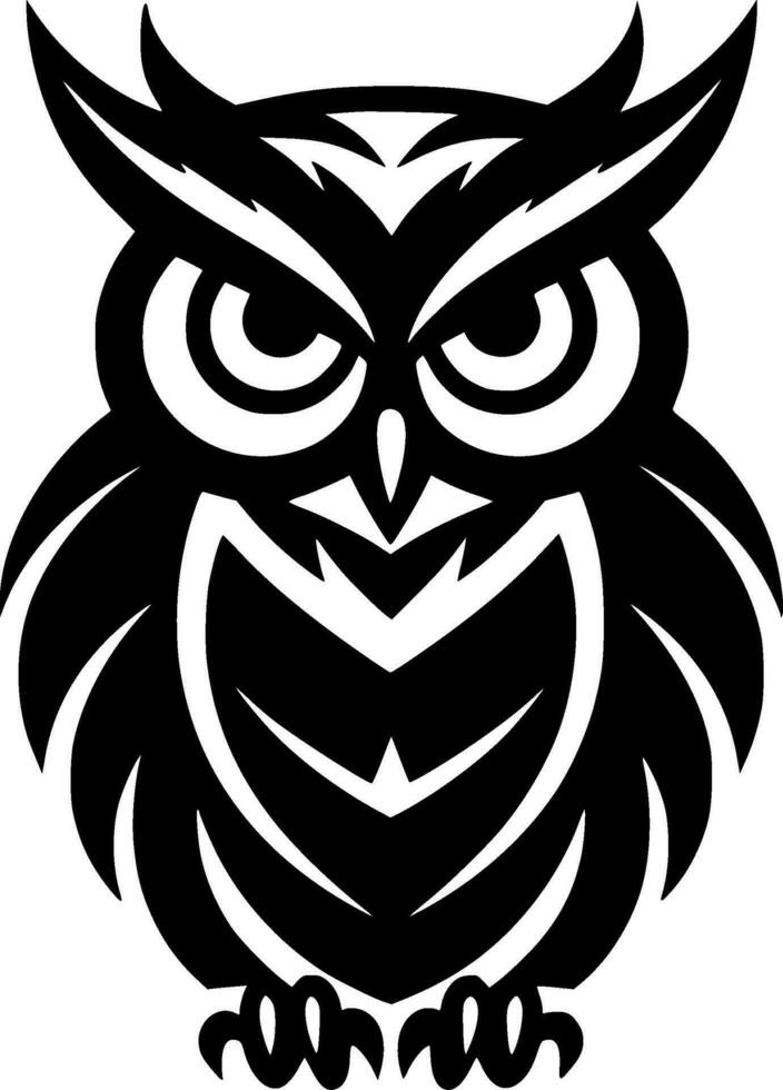 hibou - minimaliste et plat logo - vecteur illustration