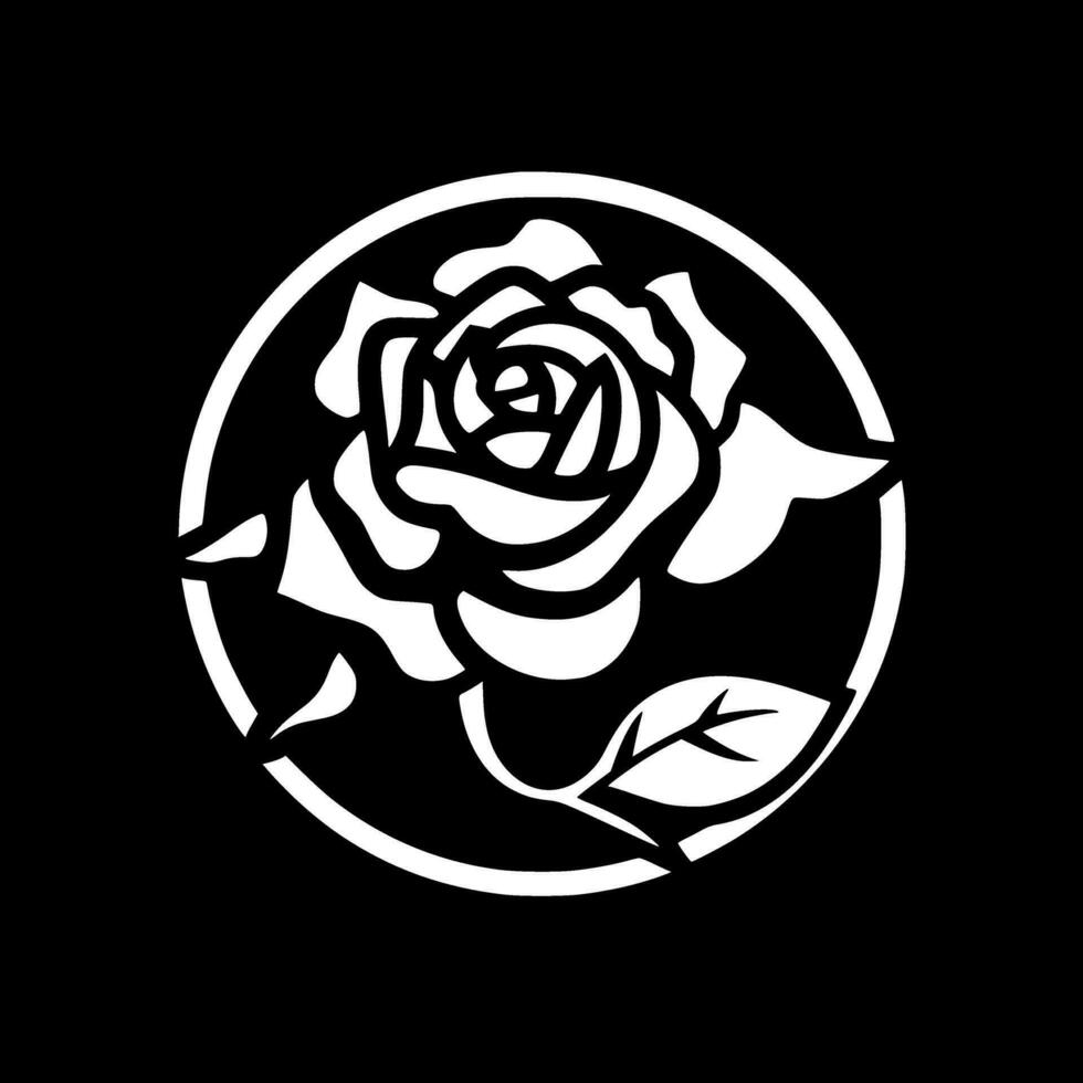 Rose - minimaliste et plat logo - vecteur illustration