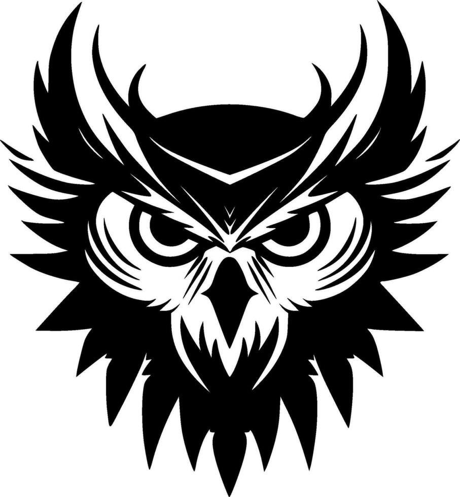 hibou - minimaliste et plat logo - vecteur illustration