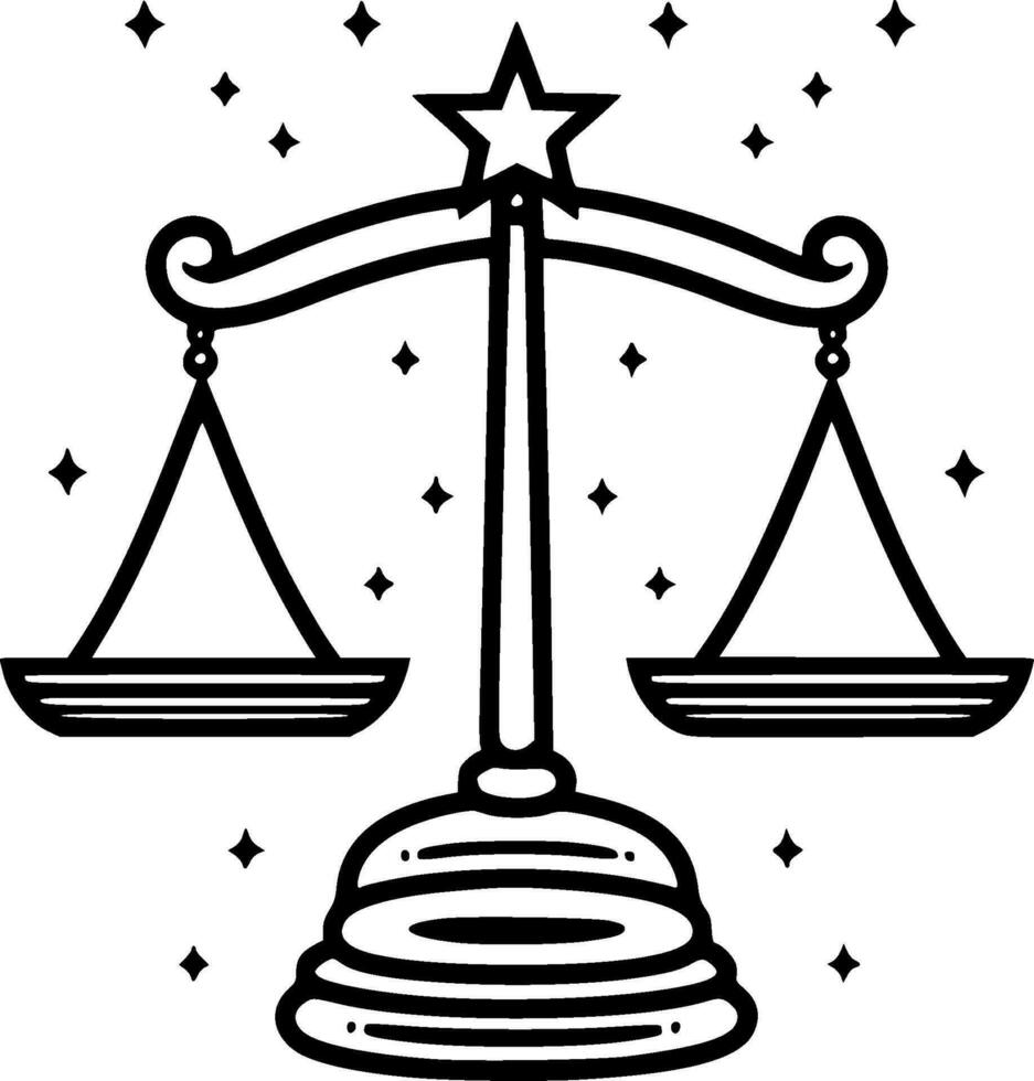 Justice - minimaliste et plat logo - vecteur illustration