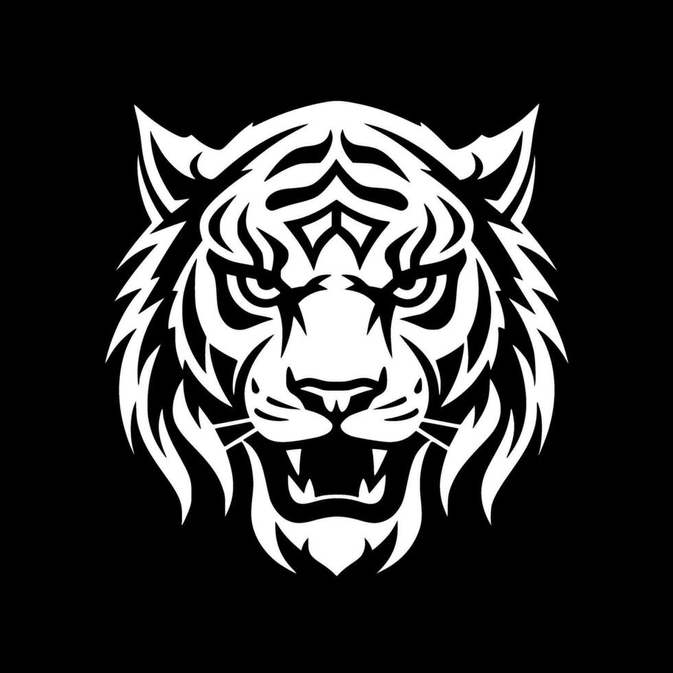 tigre, noir et blanc vecteur illustration