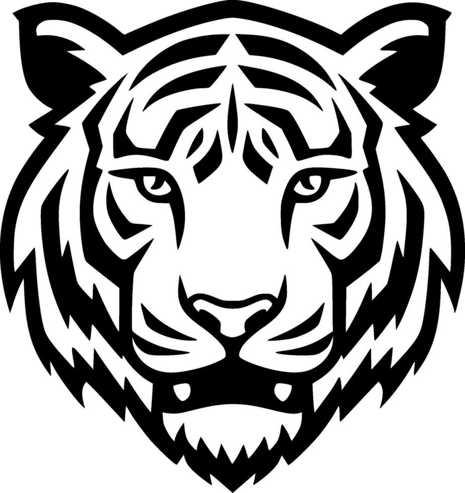 tigre, noir et blanc vecteur illustration