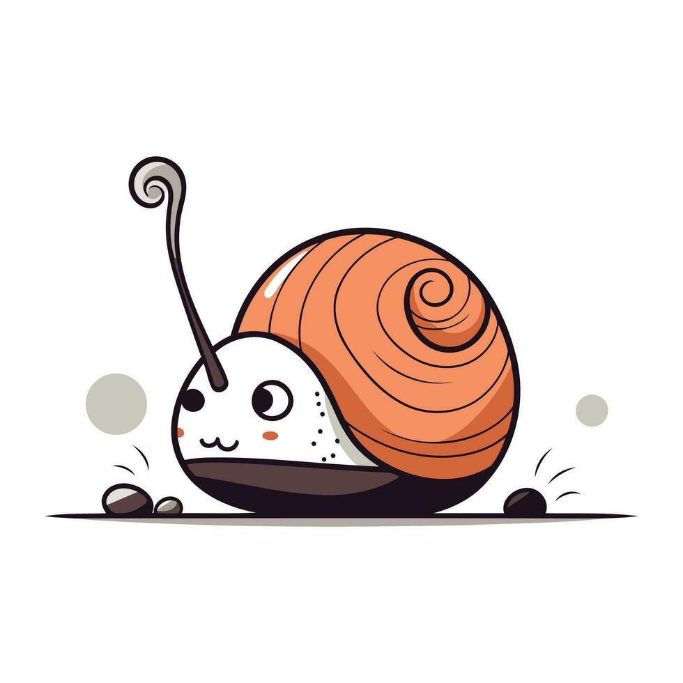 mignonne dessin animé escargot. vecteur illustration. isolé sur blanc Contexte.