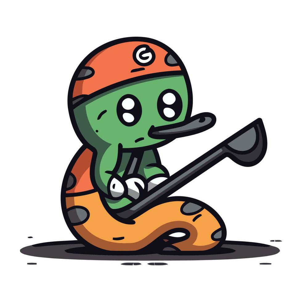 mignonne serpent dessin animé mascotte personnage. vecteur illustration.