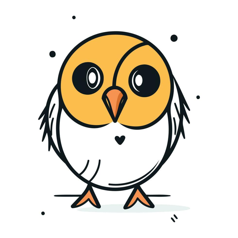 mignonne peu hibou. vecteur illustration dans griffonnage style.