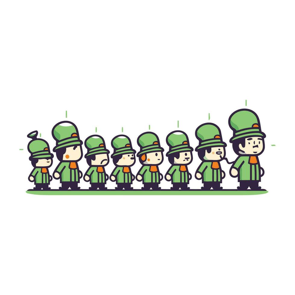 illustration de une groupe de lutin permanent dans ligne vecteur