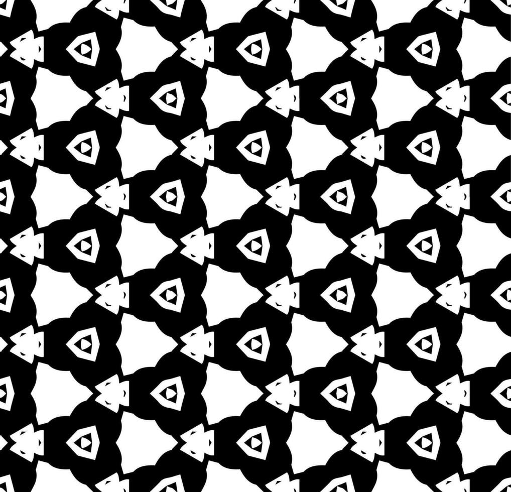 motif abstrait sans couture noir et blanc. arrière-plan et toile de fond. conception ornementale en niveaux de gris. ornements en mosaïque. illustration graphique vectorielle. vecteur