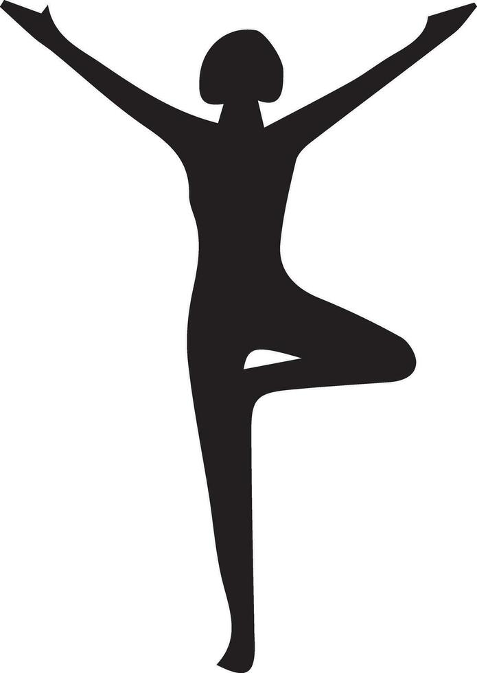 femme yoga pose vecteur silhouette illustration