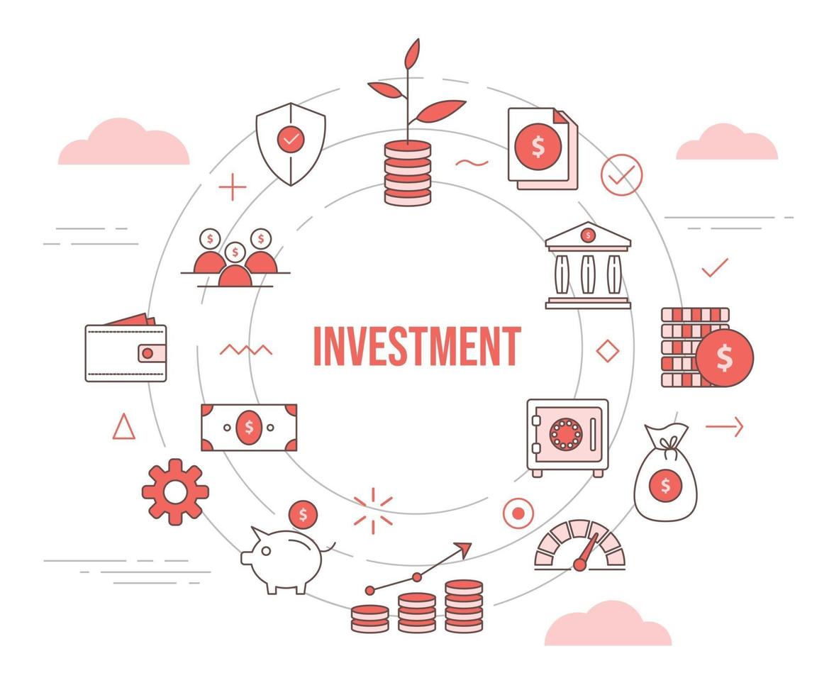 concept d'investissement banque d'investissement des plantes de croissance vecteur