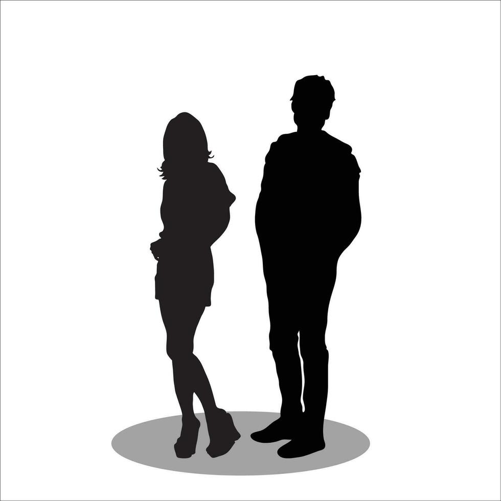 couple silhouette vecteur