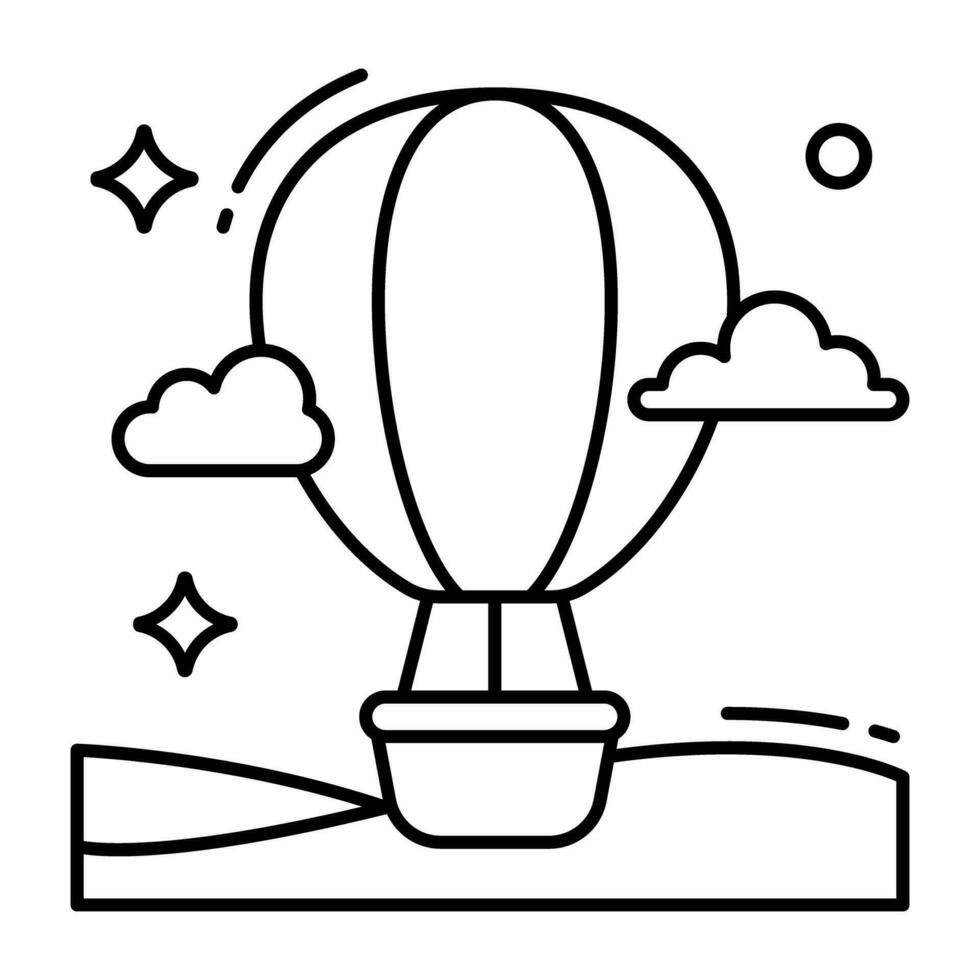 icône de téléchargement premium de montgolfière vecteur