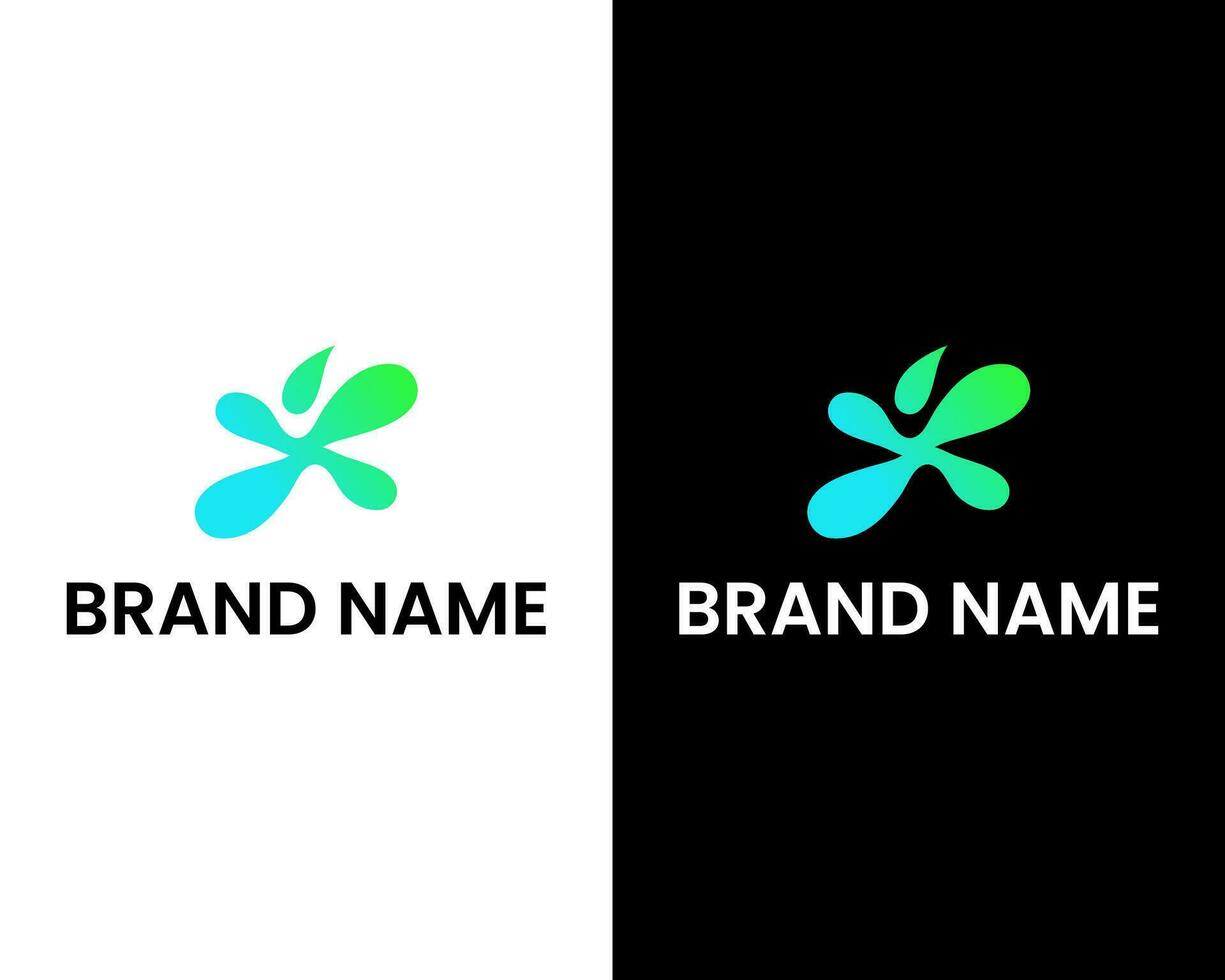 abstrait X avec laissez tomber icône moderne logo, X avec Feu logo, X logo conception, laissez tomber moderne logo vecteur