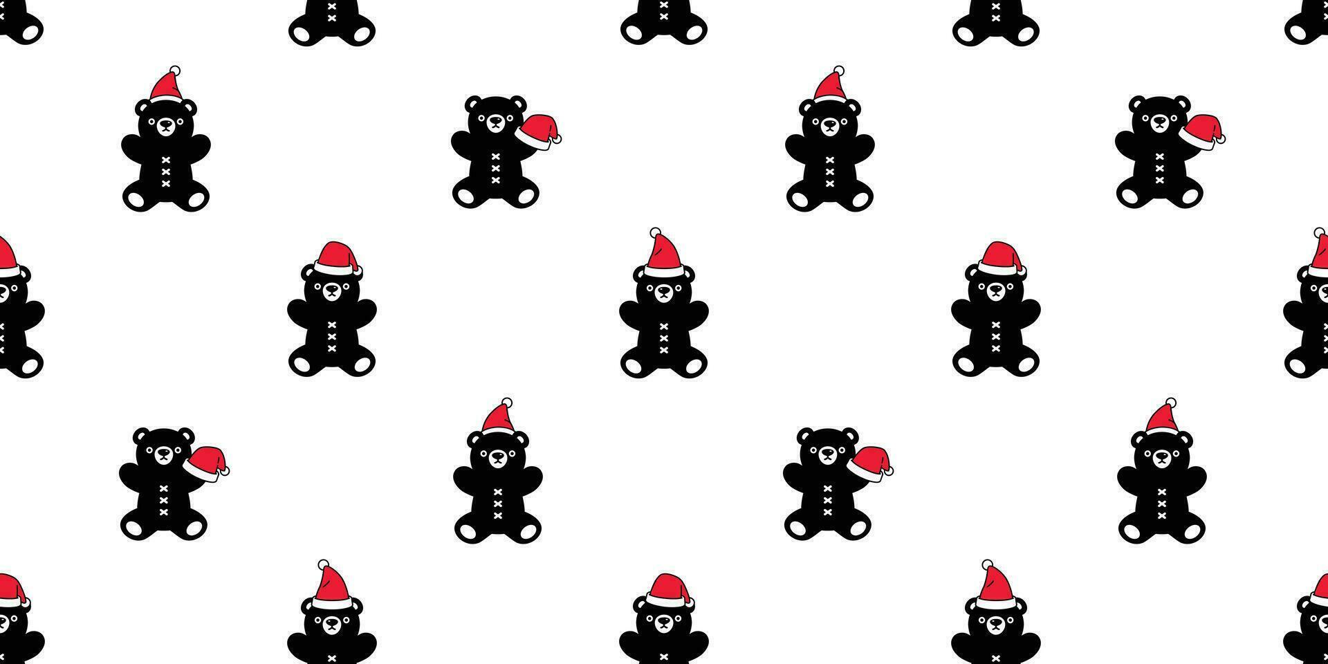 ours sans couture modèle Noël vecteur polaire ours Père Noël claus chapeau nounours écharpe isolé dessin animé répéter Contexte tuile fond d'écran illustration conception
