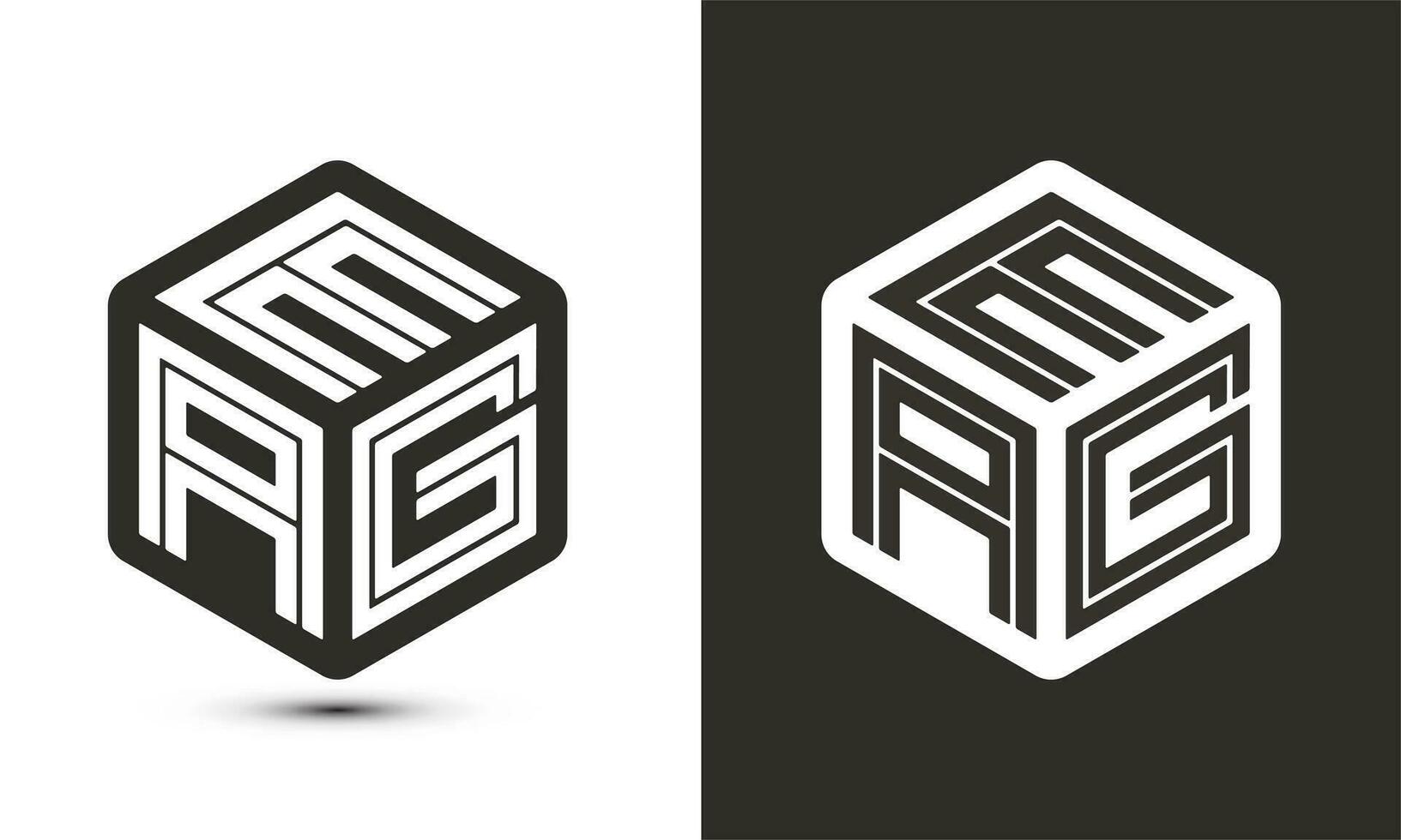 aigle lettre logo conception avec illustrateur cube logo, vecteur logo moderne alphabet Police de caractère chevauchement style.