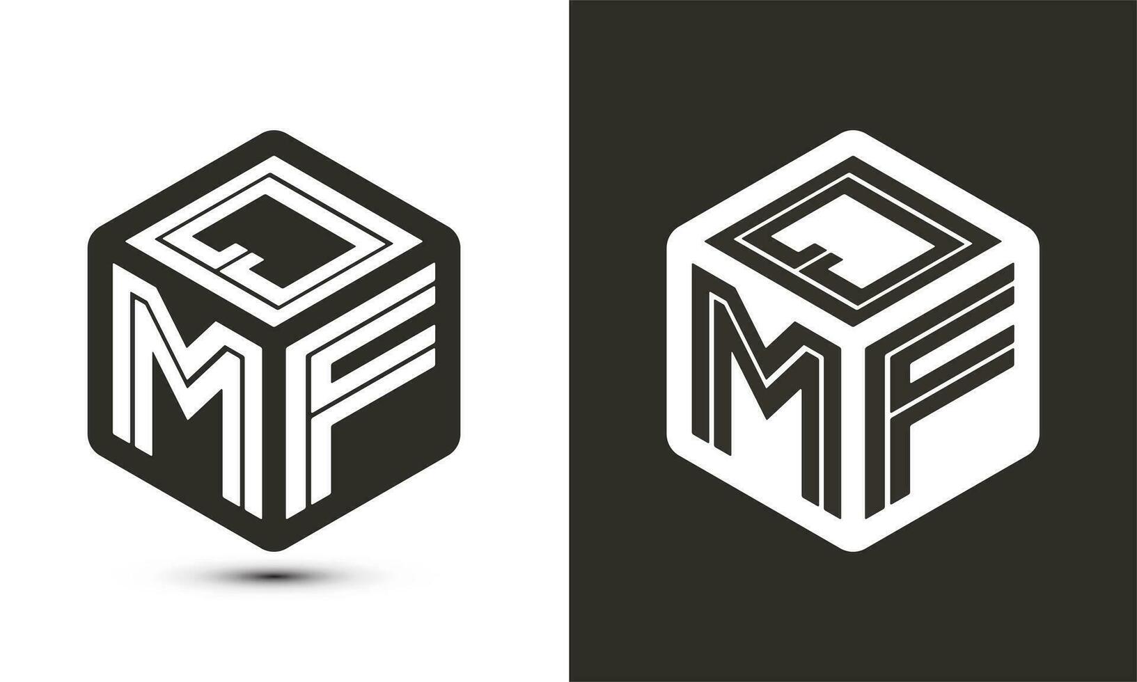 qmf lettre logo conception avec illustrateur cube logo, vecteur logo moderne alphabet Police de caractère chevauchement style.