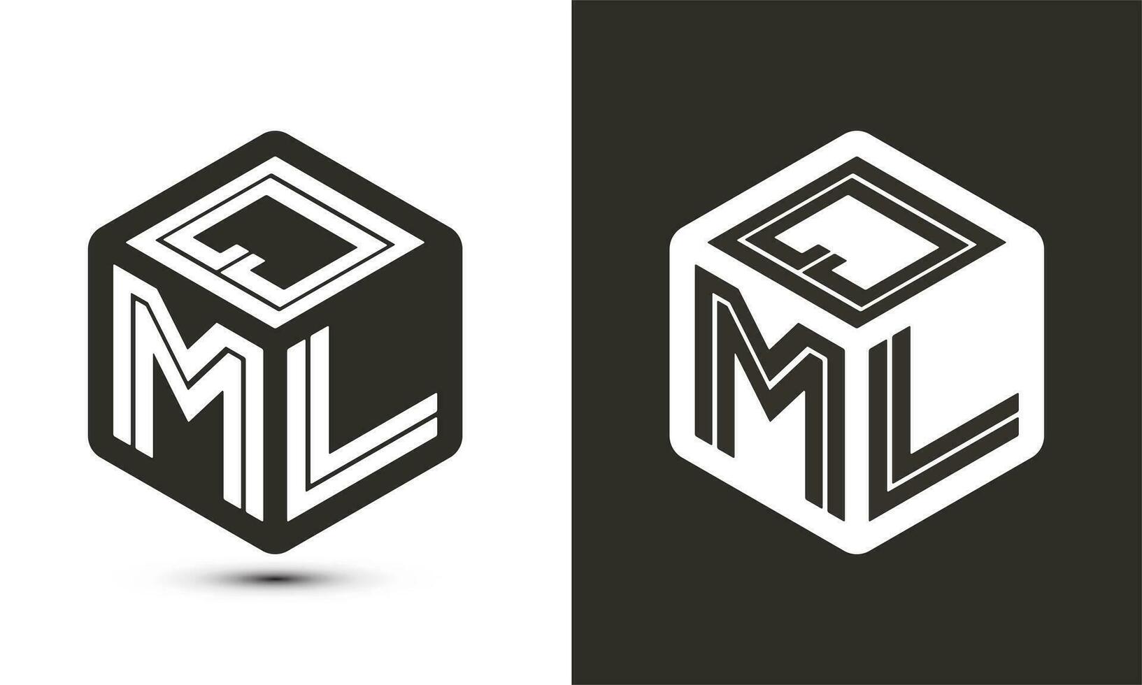 qml lettre logo conception avec illustrateur cube logo, vecteur logo moderne alphabet Police de caractère chevauchement style.