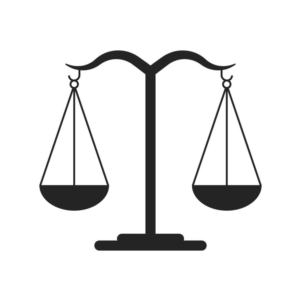 Justice loi échelle icône, jugement et Châtiment symbole, Justice et judiciaire signe, mécanique vieux Balance équilibre ligne icône, loi raffermir égal droits règles vecteur illustration