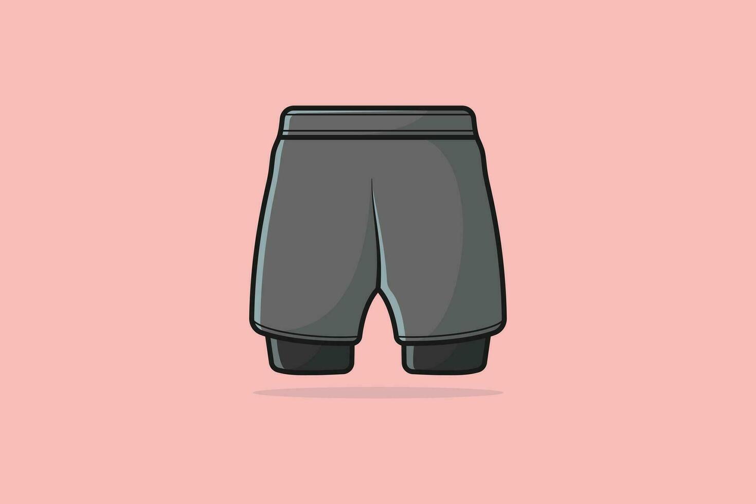 Gym porter causal court culotte vecteur illustration. des sports et mode objets icône concept. garçons confortable plage short culotte vecteur conception avec ombre.