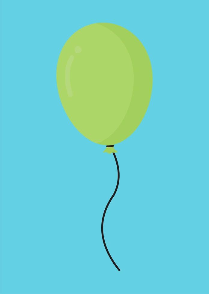 illustration vectorielle de ballon vert volant dans le ciel vecteur