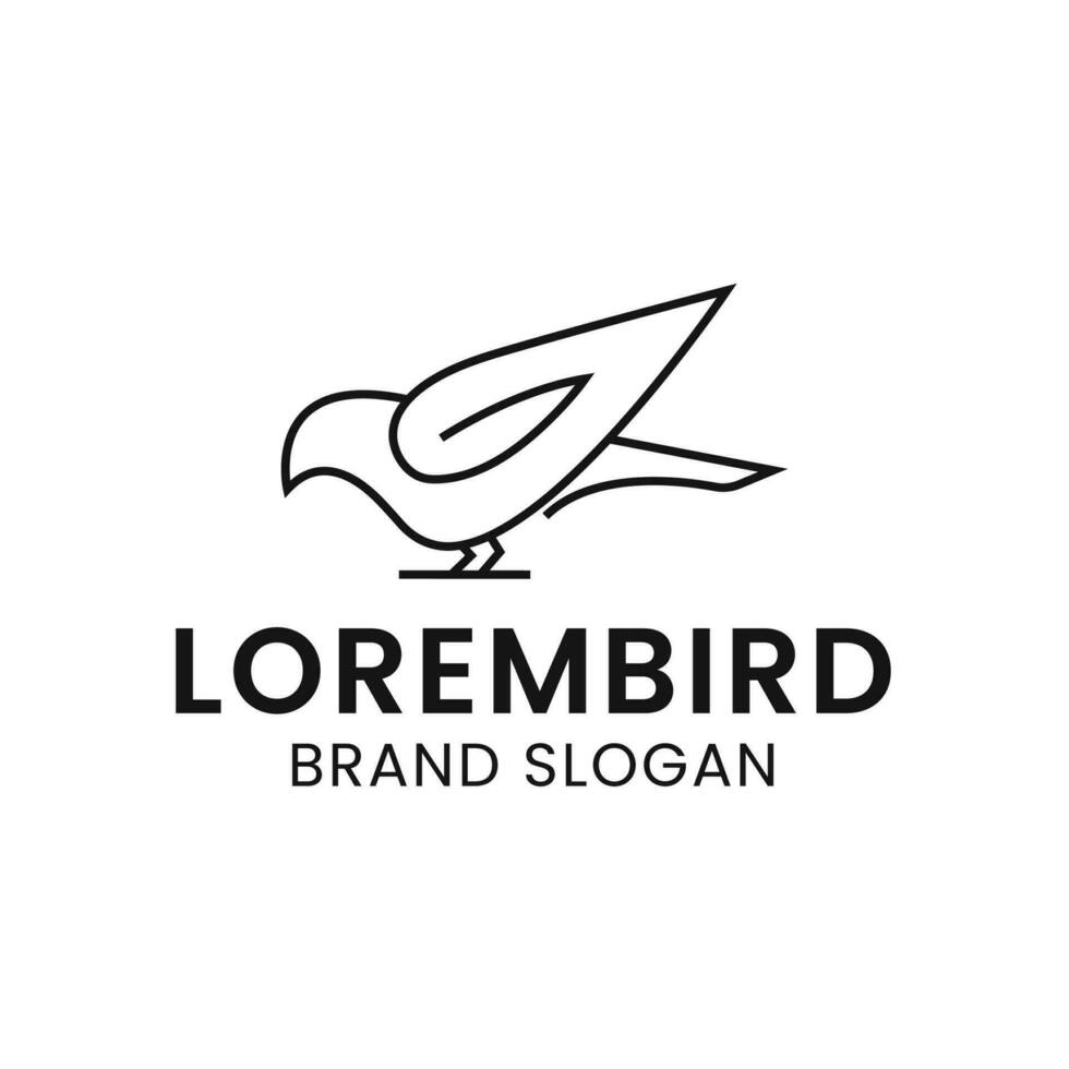 Créatif minimal oiseau logo conception modèle- vecteur