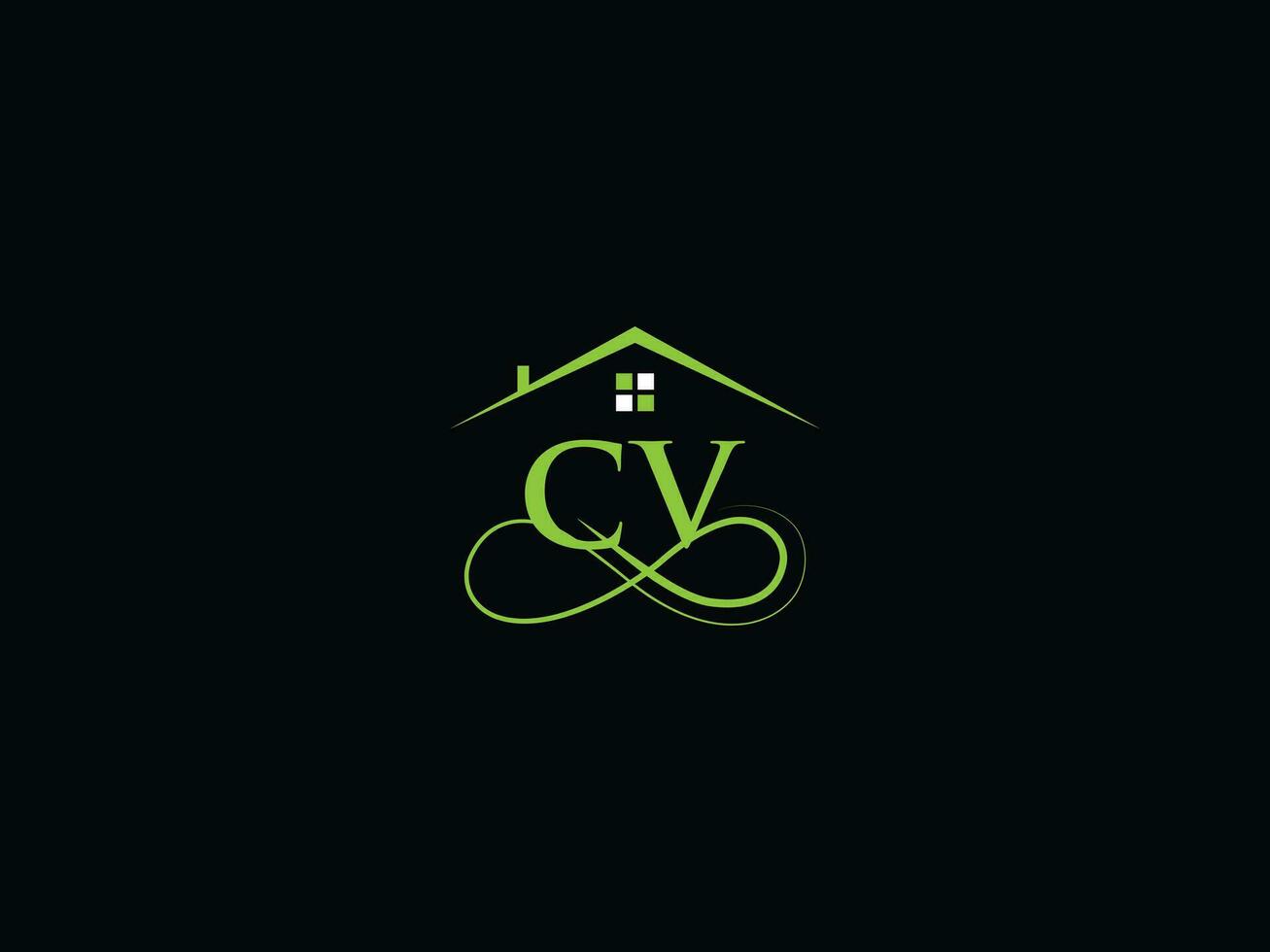 réel biens CV logo vecteur, luxe CV bâtiment logo pour affaires vecteur
