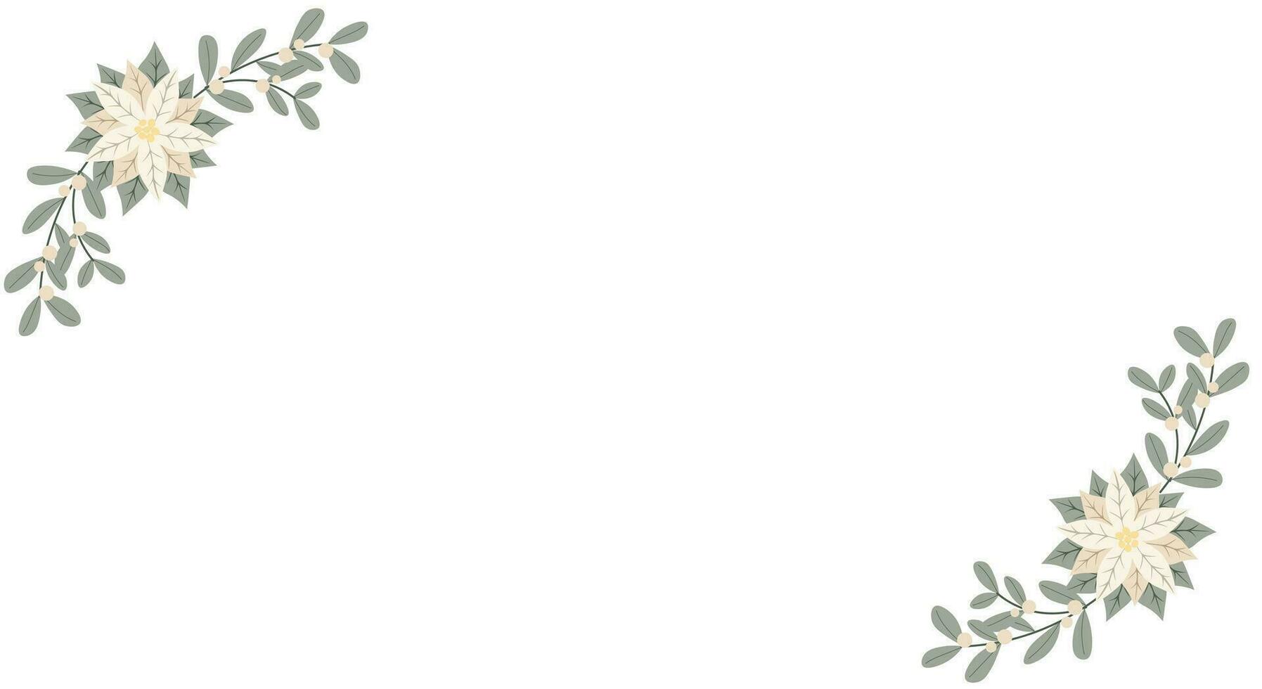 Noël hiver bannière avec fleur blanc poinsettia et blanc baies. parfait pour salutation carte conception vecteur