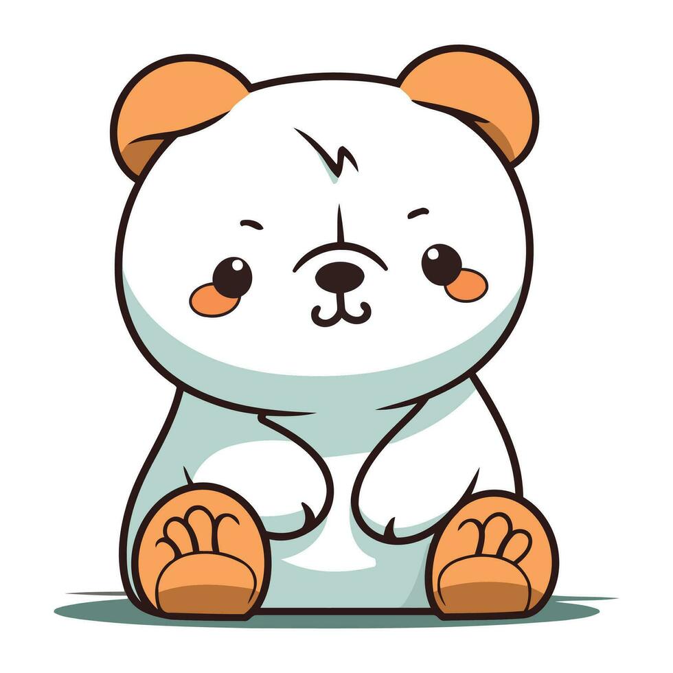 mignonne dessin animé Panda ours. vecteur illustration isolé sur blanc Contexte.