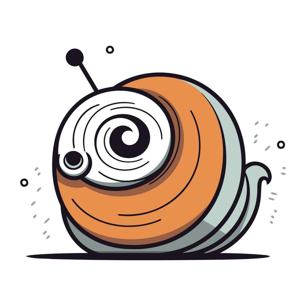 dessin animé escargot. vecteur illustration de une marrant escargot. isolé sur blanc Contexte.