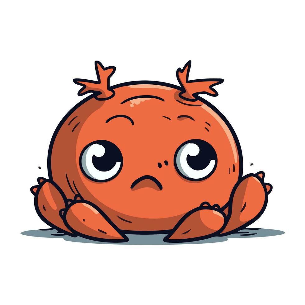 Crabe dessin animé personnage. vecteur illustration de une mignonne crabe. mignonne dessin animé crabe.