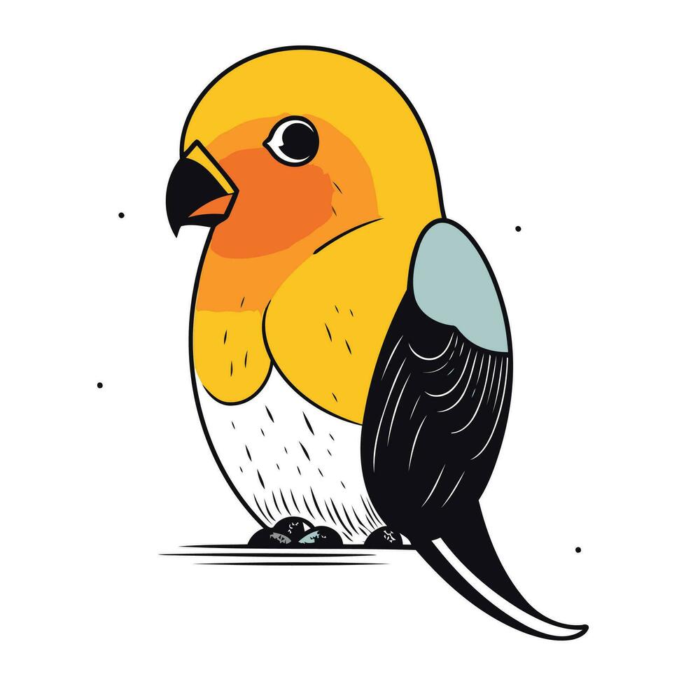 mignonne perroquet vecteur illustration. main tiré griffonnage oiseau.