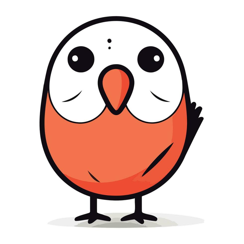 mignonne dessin animé oiseau avec gros yeux. vecteur illustration isolé sur blanc Contexte.