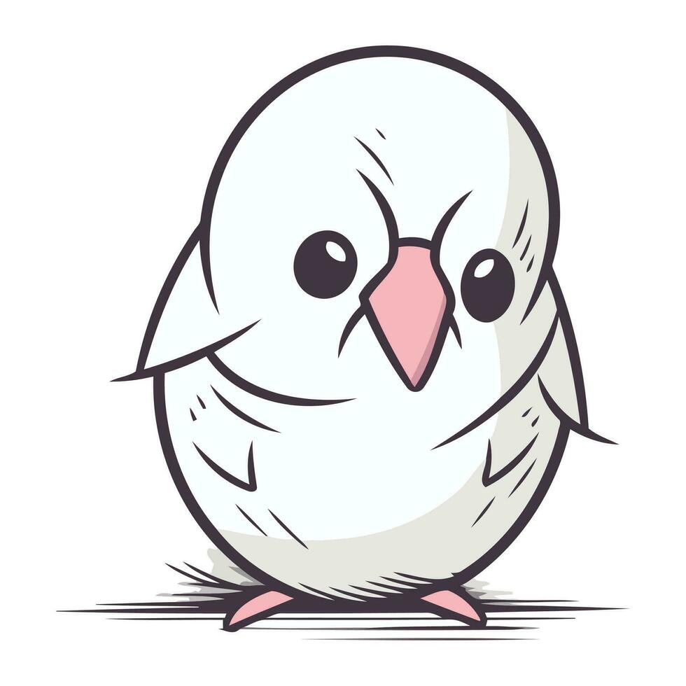 illustration de une mignonne peu oiseau sur blanc Contexte vecteur