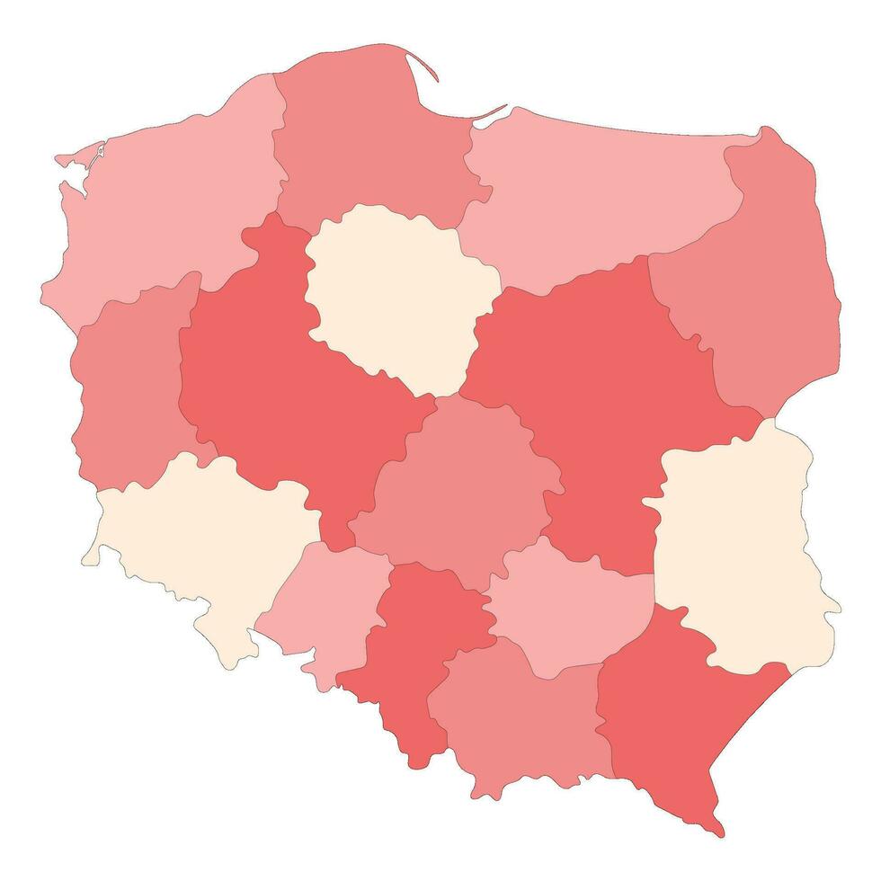 Pologne carte. carte de Pologne dans administratif Régions vecteur