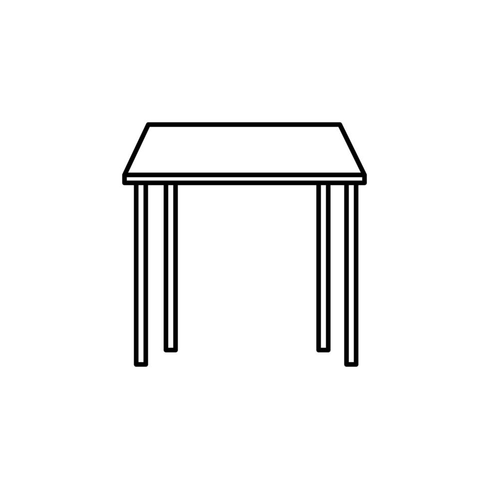ligne de table en bois icône isolé vecteur