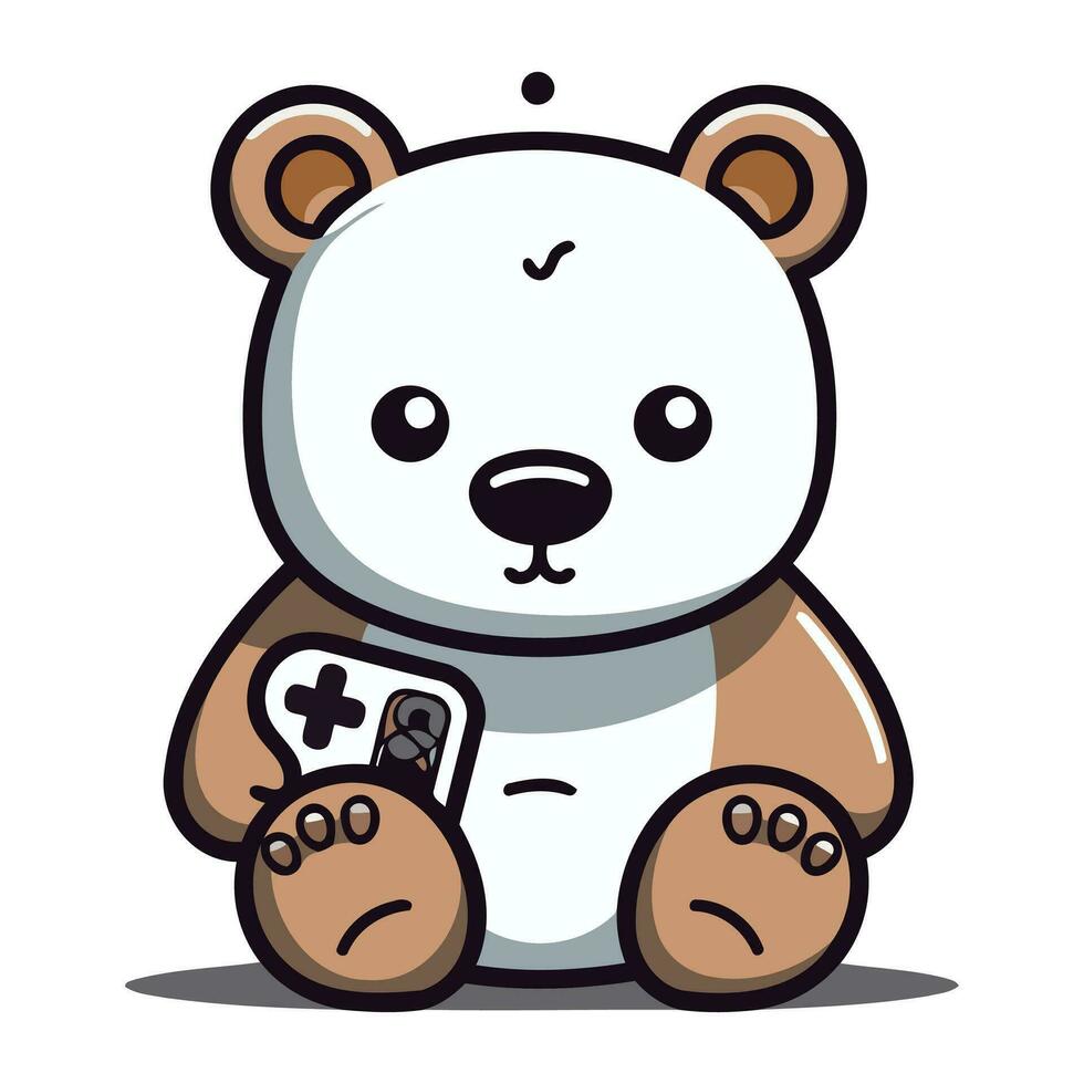 polaire ours dessin animé personnage vecteur illustration. mignonne polaire ours dessin animé mascotte.