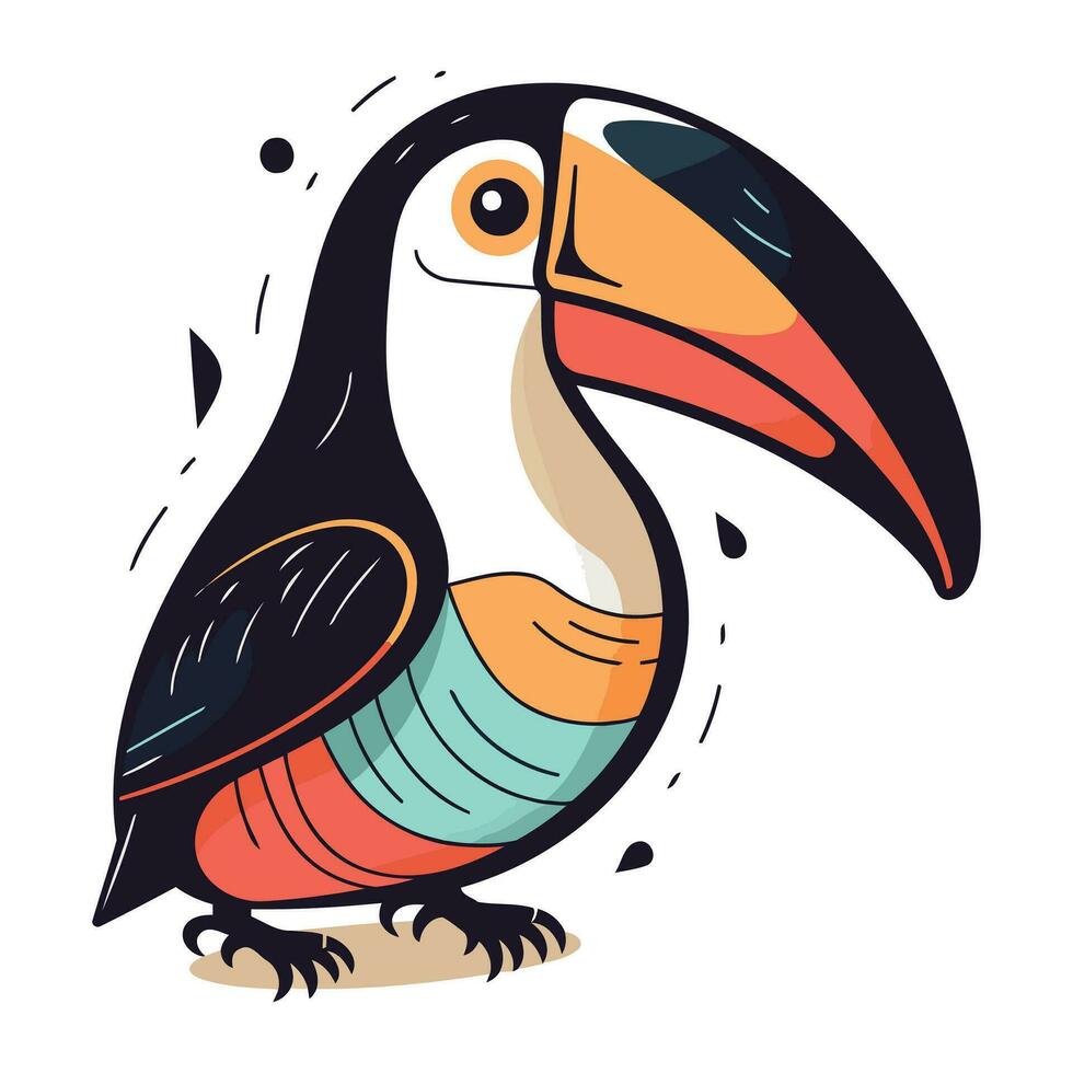 dessin animé toucan. vecteur illustration isolé sur une blanc Contexte.