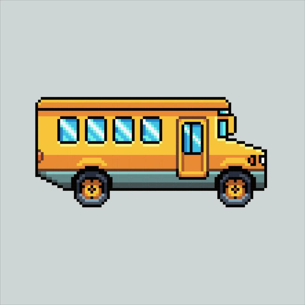 pixel art illustration école autobus. pixélisé école autobus. école autobus pixélisé pour le pixel art Jeu et icône pour site Internet et vidéo jeu. vieux école rétro. vecteur