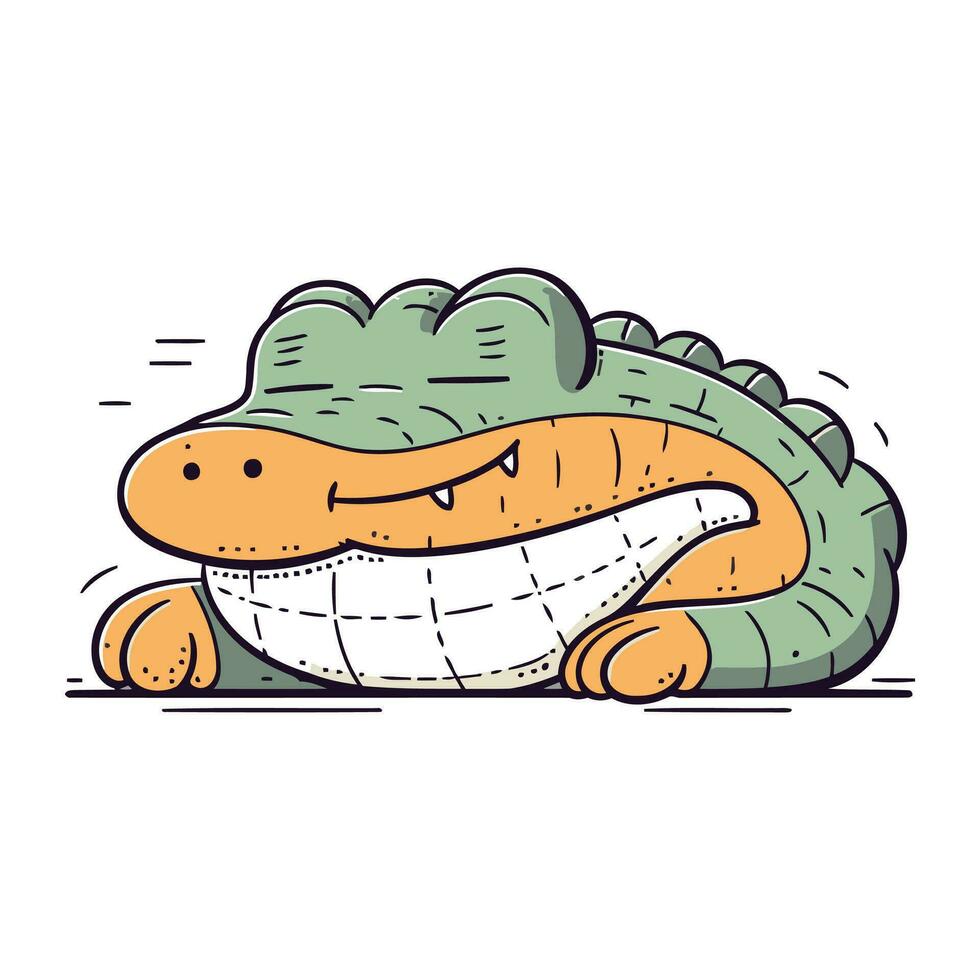 mignonne crocodile. vecteur illustration de une dessin animé crocodile.