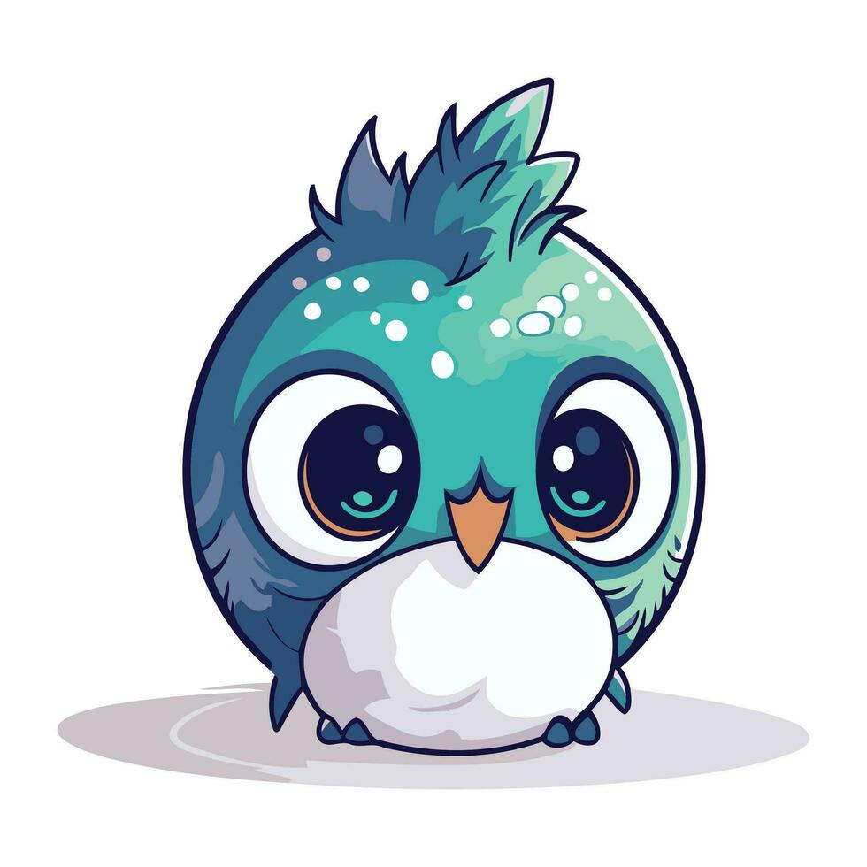 mignonne dessin animé hibou. vecteur illustration isolé sur une blanc Contexte.