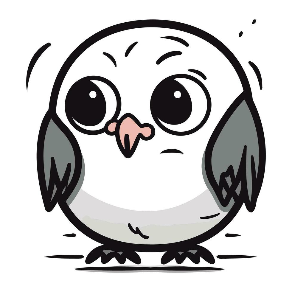 mignonne dessin animé hibou. vecteur illustration isolé sur une blanc Contexte.