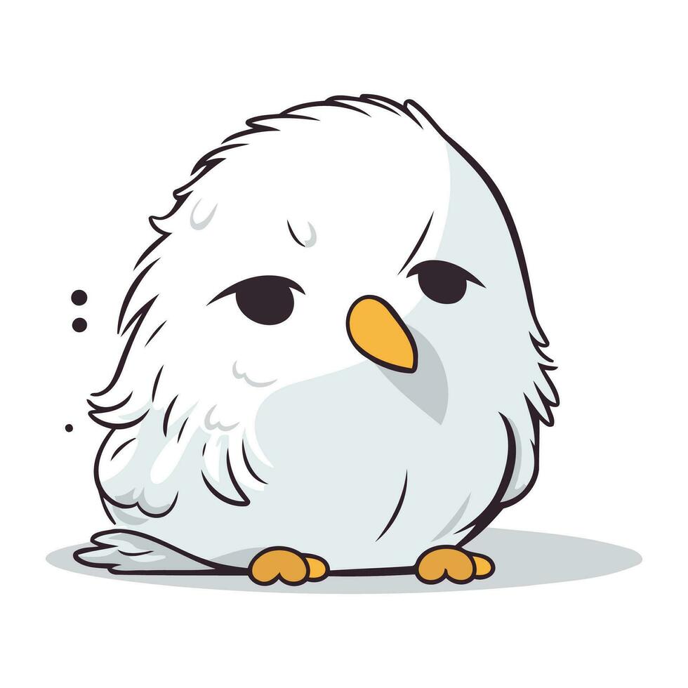 illustration de une mignonne hibou dessin animé personnage sur une blanc Contexte vecteur