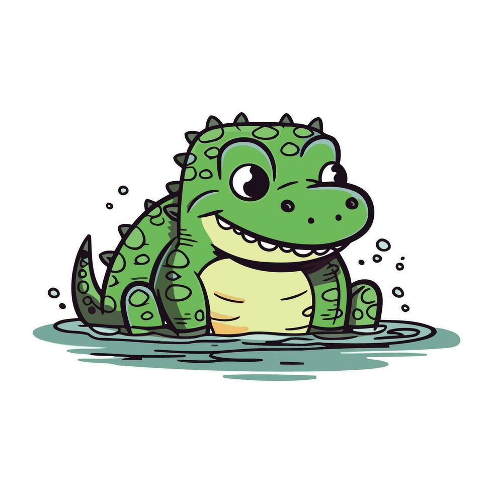 dessin animé crocodile. vecteur illustration isolé sur une blanc Contexte.