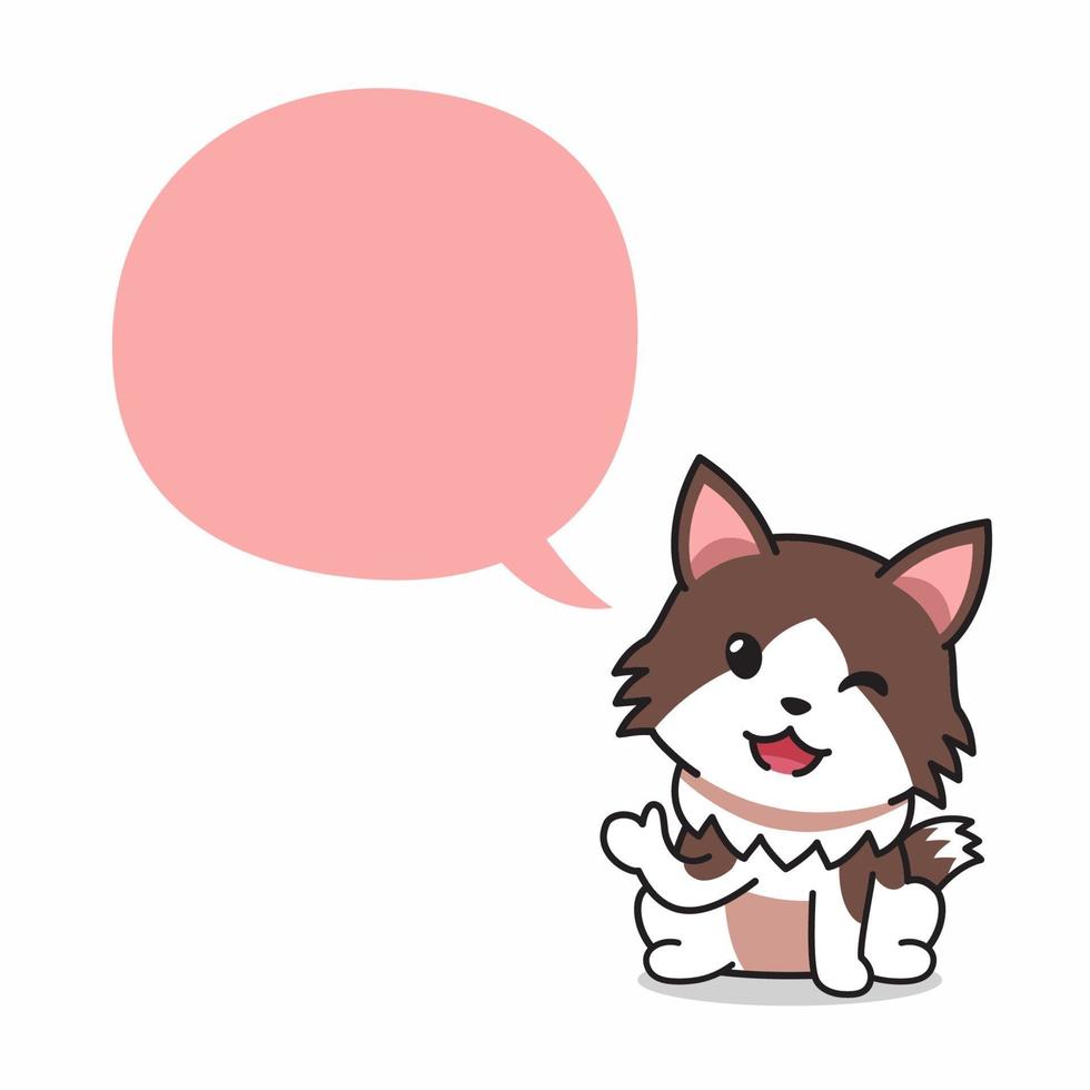 chat ragamuffin de personnage de dessin animé avec bulle de dialogue vecteur