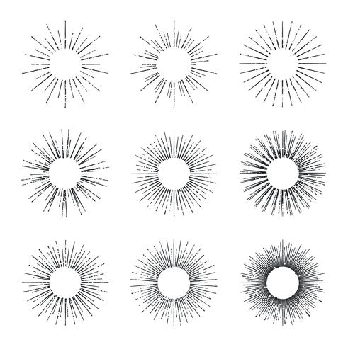 jeu de vecteur sunburst