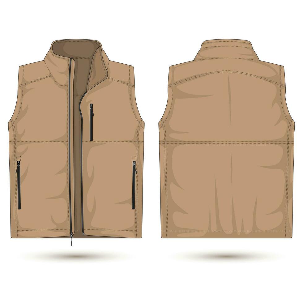 moderne gilet modèle de face et retour voir. vecteur illustration